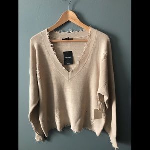 Forever 21 Distressed Lightweight Sweater